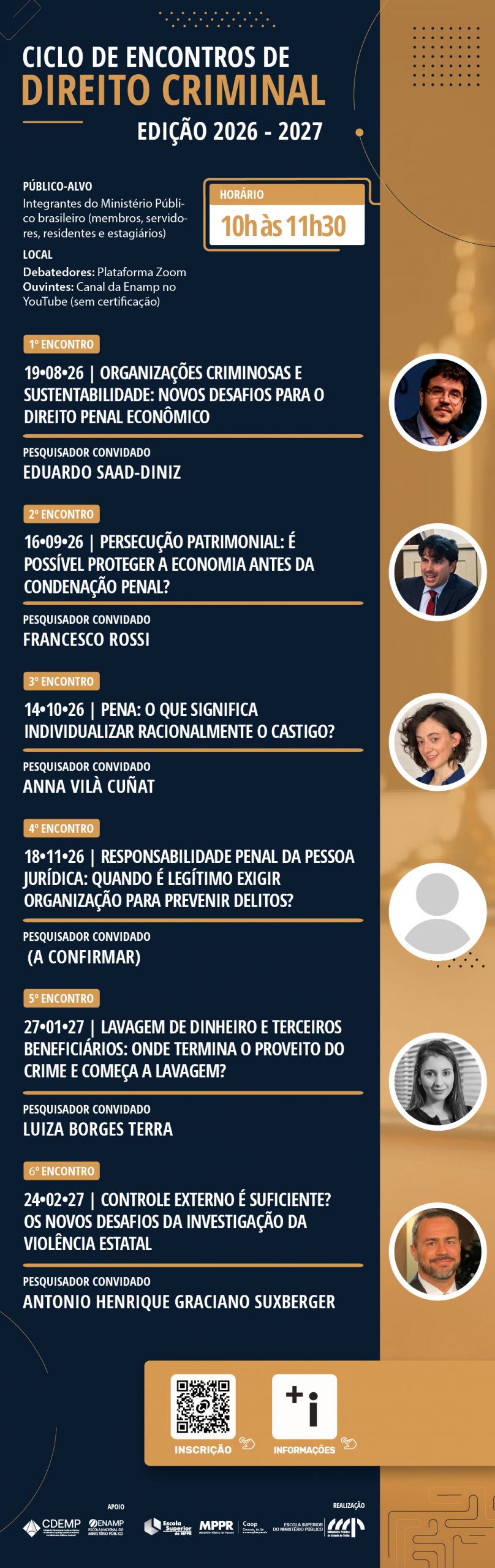 Programação completa do Ciclo de Encontros de Direito Criminal