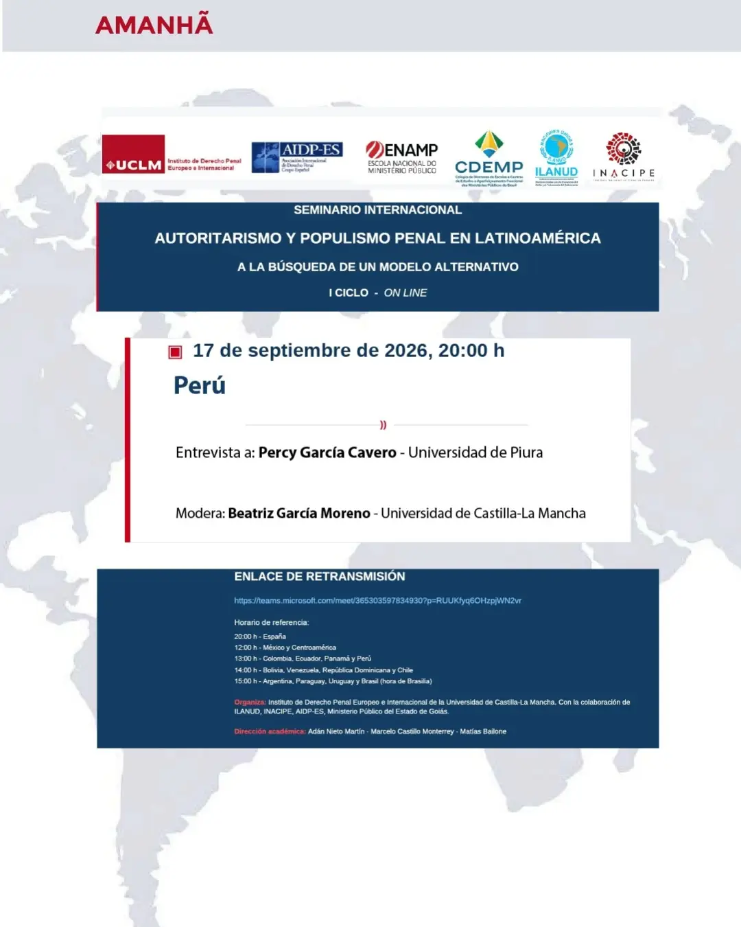 É Amanhã! | Nesta quinta-feira (17/9), às 15 horas (horário de Brasília), será realizada a programação do sétimo encontro do Seminário Inter